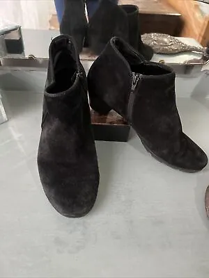 Gabor Black Suede Leather Ankle Boots 3 36 Exc Condition • £15