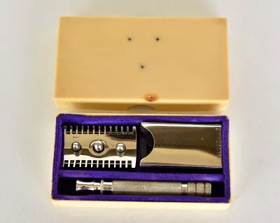 Vintage Gillette? 3-pce Open Comb Safety Razor In Xylonite Box • $40