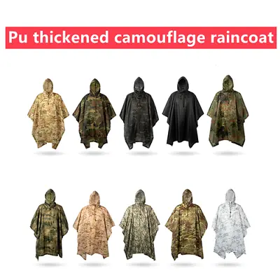 $54.09 • Buy Outdoor Camouflage Poncho Tactical Bird Hunting Ghillie Suit Travel Rain Gear