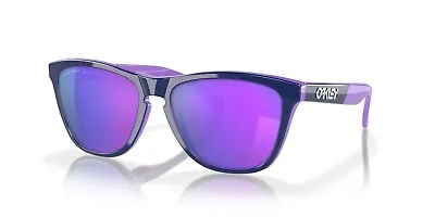 $159 OAKLEY FROGSKINS Sunglasses Navy Purple W Prizm Violet Lenses OO9013-G5 • $94.95