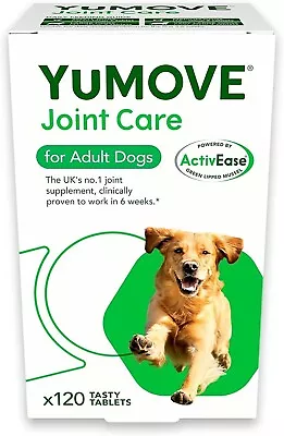 YuMOVE Adult Dog | Joint Supplement For Adult Dogs Glucosamine 120 Tab  UK • £19.99