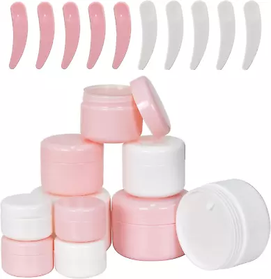 10 Pcs Cosmetic Sample Jars Including 20Ml/50Ml/100Ml Travel Pots For Toiletrie • £10.97