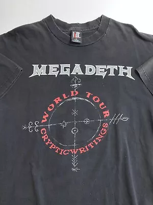 Vintage 1990s MEGADETH Tour T-shirt XL Metal Rock Concert Metallica Thrash Fade • $149.99