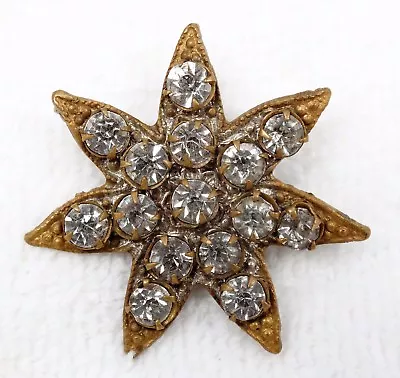 Antique Victorian Paste Gilt 7 Pointed Star Pin Brooch • $75