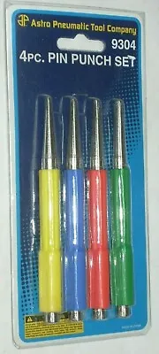 Astro Pneumatic 9304 4pc Pin Punch Set 1/32 1/16 3/32 & 1/8 Rubber Grip • $7.95
