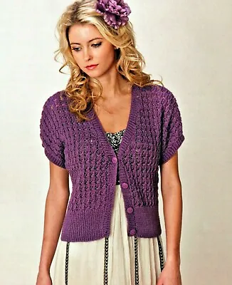 0883 Lady's Cardigan 32-42  DK - Vintage Knitting Pattern Reprint • £3.49