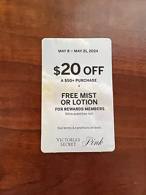 Victoria’s Secret Coupon $20 Off $50 + Mist Or Lotion Use May 8-21 • $3.49