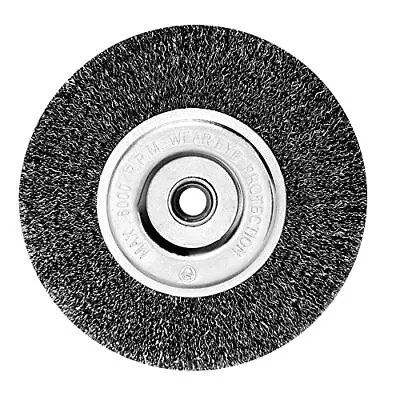 6  Bench Wire Wheel Brush | Coarse Crimped Steel Wire 0.012  With 5/8  Arbor For • $13.11