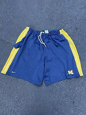 Vintage Nike Team Michigan Wolverines Basketball Shorts Mens Size XL Distressed • $24.99