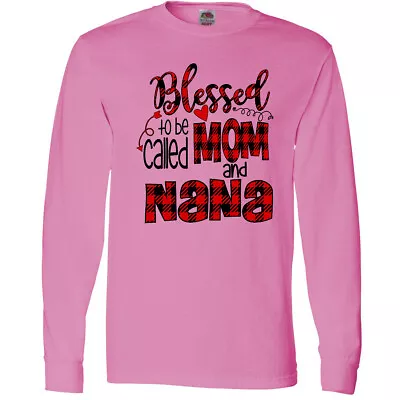Inktastic Blessed To Be Called Mom And Nana Long Sleeve T-Shirt Boodlebug Red • $19.99
