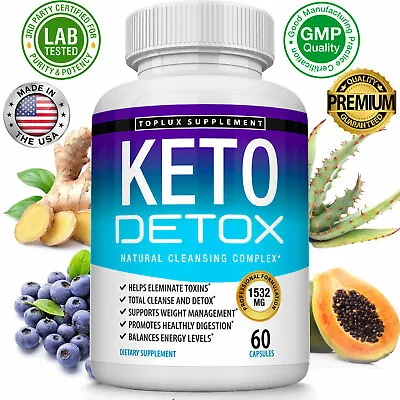 Keto Diet DETOX Pills 1532 MG - Ketosis Supplements Fat Burn & Carb • $23.97