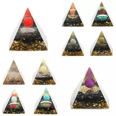 Chakra Orgonite Resin Pyramid Crystal Chips Quartz Orgone Reiki Healing Energy • $20.54