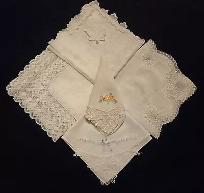 Lot Of Wedding Cutter Crafting HANKIES HANDKERCHIEFS • $15.50