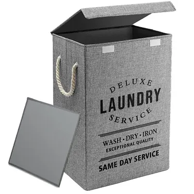 £13.42 • Buy Grey Foldable Laundry Basket Dirty Washing Clothes Storage Box Bin Hamper Bag