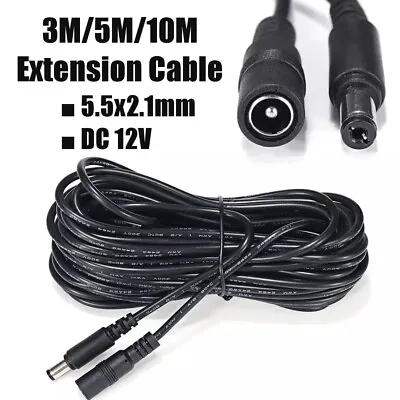 £5.40 • Buy DC Power Supply Extension Cable 9V 12V For CCTV Camera/DVR/PSU Lead 3M/5M/10M