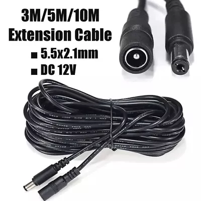 DC Power Supply Extension Cable 9V 12V For CCTV Camera/DVR/PSU Lead 3M/5M/10M • £3.99