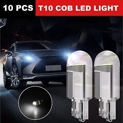 10 Pcs T10 COB LED Car Wedge Tail Side Parking Light Globe Bulbs 3500K 12V White • $8.99