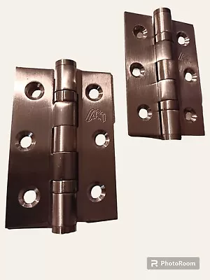 Brushed Stainless 1 Pair Steel Butt Hinges Internal Door 3 Inch 75mm MIN 2 PAIRS • £3.90