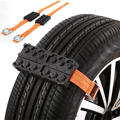 2 PCS Snow Tire Chain Traction Device Block Car Truck Anti-Skid Emergency Strap • $22.99