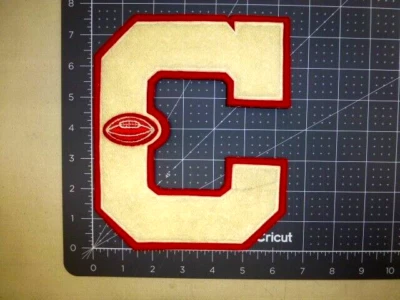 $19.99 • Buy 1960s Chenille 'C' Varsity Letterman Jacket Patch Red/White Football 7.5 X 6.5