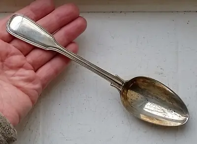 A SUPERB  VICTORIAN 1848 Heavy Gauge SILVER 9 Inch SERVING SPOON By CHAWNER & CO • £80
