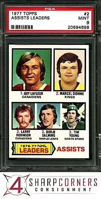 1977 Topps #2 Guy Lafleur-marcel Dionne Assist Leaders Psa 9 • $0.99