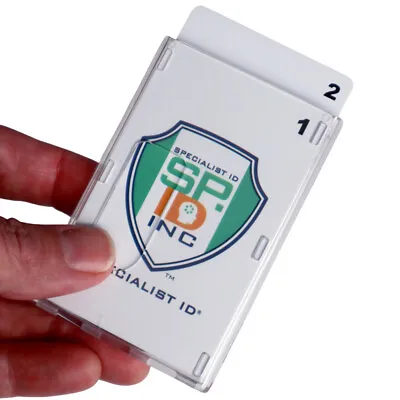 Clear Vertical Multiple Badge Holder - Top Loading Two Cards - By Specialist ID • $6.59