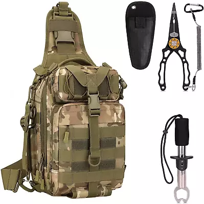 Hdlsina Fly Fishing Tools Set Include Tackle Backpack Storage Camo  • $67.50