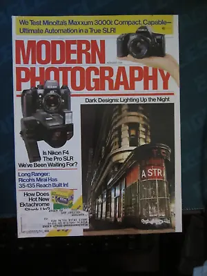 Modern Photography Magazine November 1988 New York City At Night Nikon F4 N • $9.99