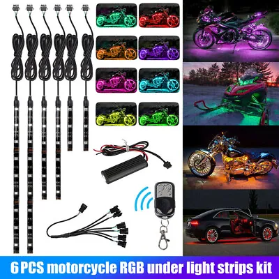 RGB LED Strip Under Car Motorcycle Tube Under Glow Underbody System Neon Light • $23.75