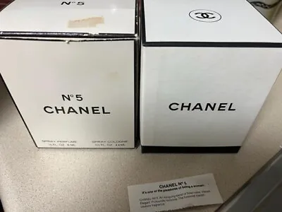 Chanel No 5 Set Vintage Cologne 1  1/2 Oz & Perfume Spray 1/5 Oz In Box 60+ Yrs • $133.75