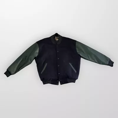 Warrnambool Vintage Real Leather Bomber Jacket - Australian Made Size 40 Wool • $50