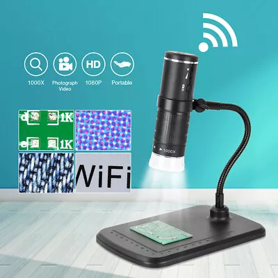 $25.50 • Buy WiFi Digital Microscope Handheld USB HD 1000x Magnifier W/Stand F IOS Android PC
