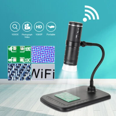 $25.50 • Buy WiFi Digital Microscope Handheld USB HD 1000x Magnifier W/Stand F IOS Android PC