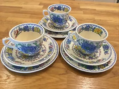 Vintage Masons Regency Ironstone Set Of 3 Tea Cups Saucers And Plates • £19.99