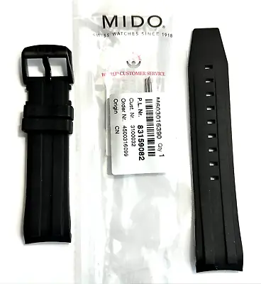 Original MIDO Ocean Star For Case-Back # M026608A Black Rubber Watch Band Strap • $198