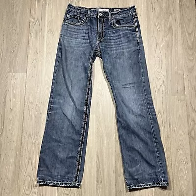 BKE Jake Straight Leg Blue Denim Jeans Medium Wash Mens Size 34R (34x30) • $29.99