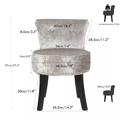 $103.90 • Buy Vanity Stool Round Padded Seat Makeup Bench/ Dining Chair/Lounger Rocking Chair