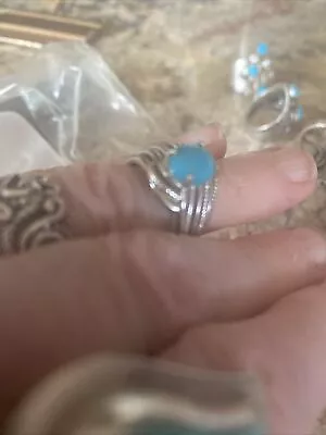 Vintage Size 5 Sterling And Turquoise Ring • $27.50