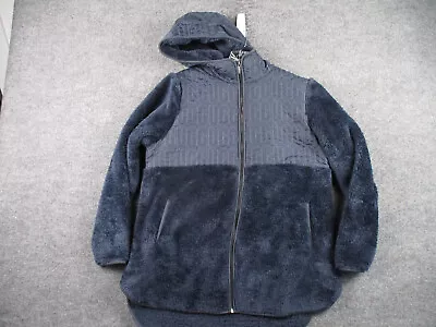 UGG Jacket Womens L Blue Long Sleeve Full Zip Makayla Nylon Sherpa Fleece • $29.25