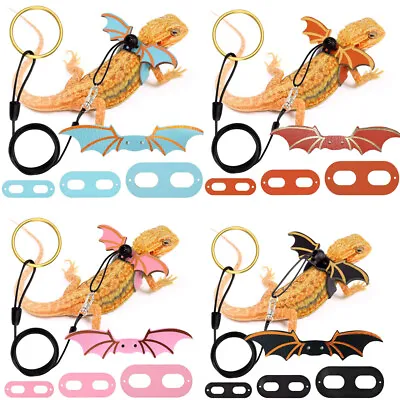 Bearded Dragon Lizard Reptile Leash Harness Adjustable Leather Wings Walking Toy • $10.99