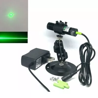 532nm 10mw/30mw/50mw Green Dot/Line Laser Diode Module W/ Holder 5V Adapter • £30.46