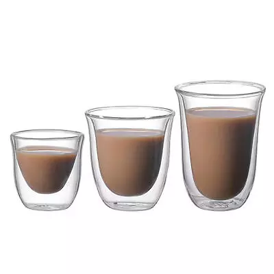 3pcs Double Wall Clear Glass Coffee Mugs Thermo Insulated Tea Coffee Cups • $24.65