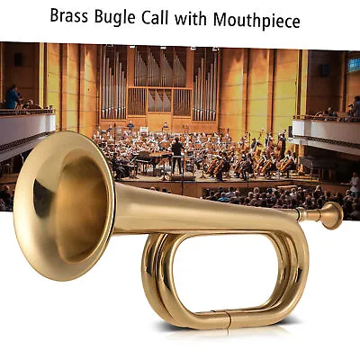 B Flat Bugle Call Trumpet Brass Cavalry Horn + Mouthpiece For School Band C J8V7 • $37.79