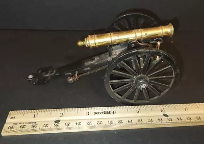 Complete Miniature Spring Loaded Toy Cannon - Made In Italy Cast Metal & Brass • $29.95