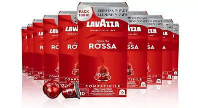 100 Pack Lavazza Nespresso Compatible Coffee Capsules Coffee Pods Espresso Rossa • $79.99