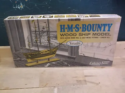 $58 • Buy Vintage Scientific H.M.S. Bounty Wood Ship Model Kit No 169 Collector's Series 