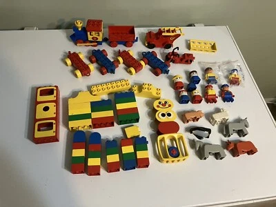 Vintage 1970s & 80s Duplo Bulk Lot Plane  Farm Motorcycle Train Lego • $60