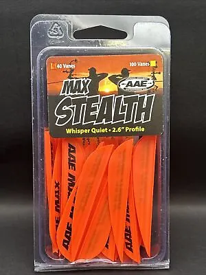 AAE MSFO40 Max Stealth Fire Orange 2.6  (40 Pack) Quiet Arrow Vanes *NEW* • $20