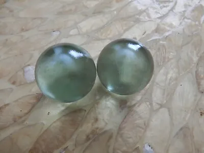 Vintage Large 1.5 Inch Marbles Lot Of 2 Shooters Clear W/Light Green Tint • $7